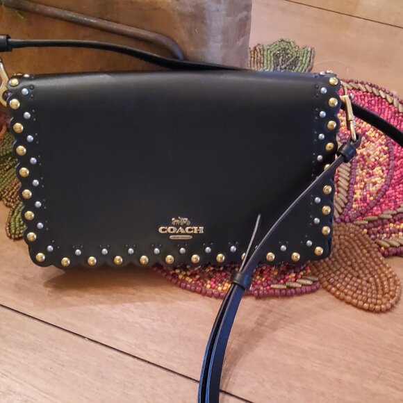 Coach Hayden Foldover Crossbody Clutch with Scallop Rivets 76200 - Picture 1 of 9